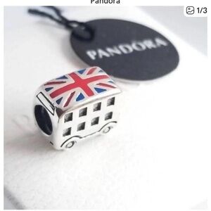 Pandora Silver Bus Charm with Union Jack
